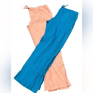 Sexy Basics Women’s Pair of 100% Cotton Pink & Bright Blue Pajama Pants Sz 2XL